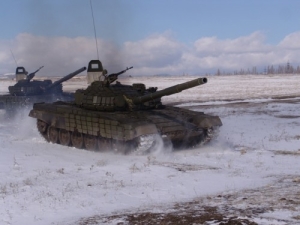ქართული T-72 დინამიური დაცვის ფილებით
